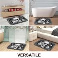thumbnail image 3 of 1pc Skull with Roses Absorbent Non-Slip Bathroom Thickened Flannel Rug Decor,Soft,Quick Drying,Suitable For Indoor/outdoor Use,Bathrooms,Bedrooms,Kitchens,Terrace,Laundry Rooms,16"x24", 3 of 9