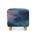thumbnail image 2 of SCRAWLGOD Dark Blue Marble Print Ottoman Slipcover, Anti Slip Square Footstool Cushion with Elastic Bottom Thick Foot Stool Protection Universal Fit for Most Footrest Sofa, 2 of 7