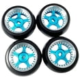 thumbnail image 1 of 4Pcs Rubber Tires Hard Anodized Wheel Rims for K969 K989 P929 1:28 RC Replacement , Blue, 1 of 3