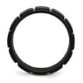 thumbnail image 2 of Auriga Stainless Steel Brushed Black IP-plated 8 mm Grooved Band for Women Size 12, 2 of 6