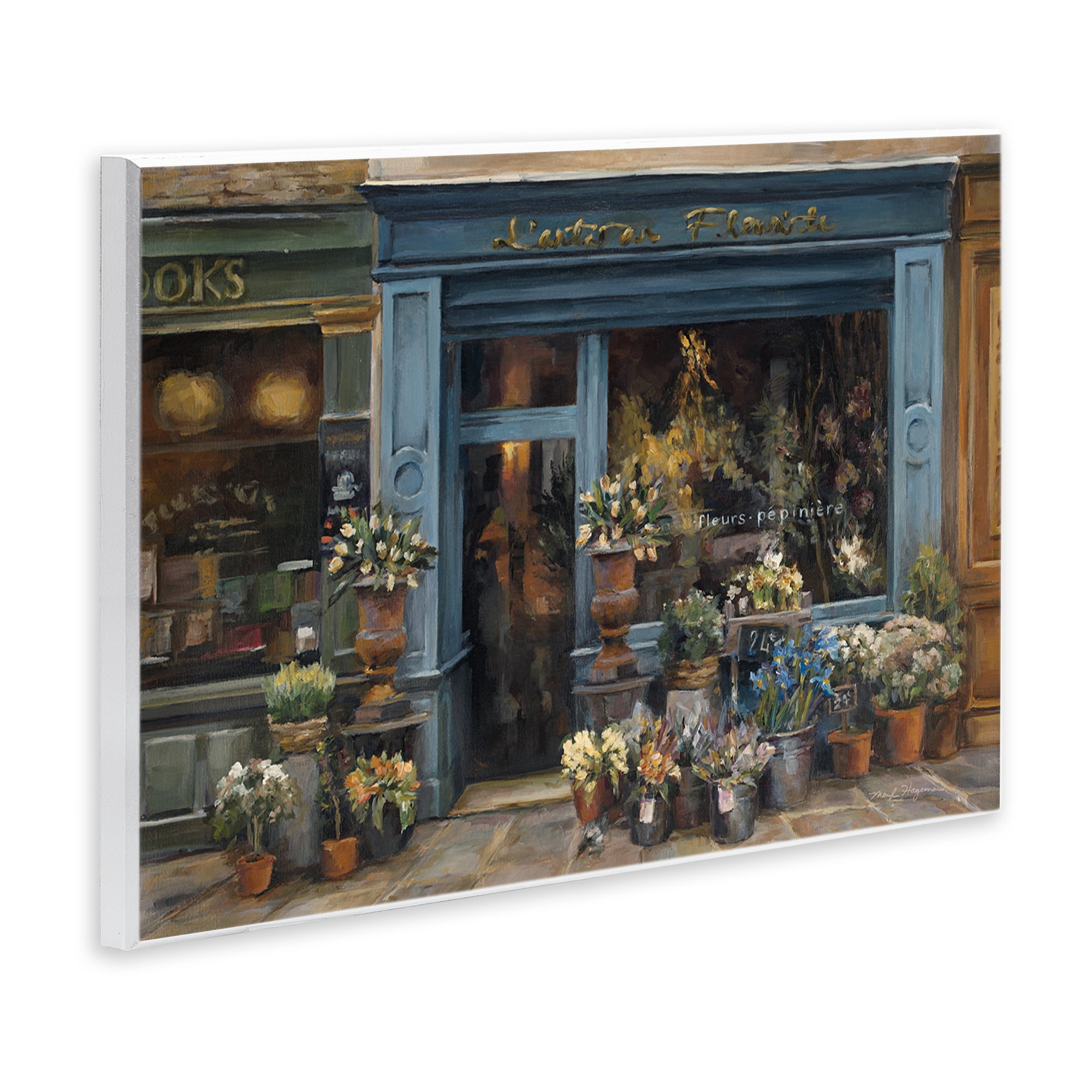 Stupell Industries Florist Shopfront in Town Buildings & Architecture Painting Unframed Art Print Wall Art, 15 x 10