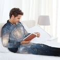 thumbnail image 6 of Lsque The Galaxy Pattern Long Sleeve Pajama Set for Men - Soft 2-Piece Sleepwear and Loungewear Set with Pockets, Comfy Nightwear-XX-Large, 6 of 7