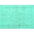 thumbnail image 1 of Ahgly Company Machine Washable Indoor Rectangle Persian Turquoise Blue Traditional Area Rugs, 8' x 12', 1 of 4