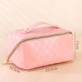 thumbnail image 3 of Bolsa de maquillaje avanzada con gran capacidad, práctica funda de almohada, bolsa de lavado de viaje de cuero Pu súper popular, bolsa de almacenamiento, 3 of 5