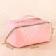 thumbnail image 3 of Bolsa de maquillaje avanzada con gran capacidad, práctica funda de almohada, bolsa de lavado de viaje de cuero Pu súper popular, bolsa de almacenamiento, 3 of 4