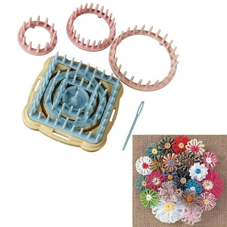 Meigar 9pcs 6 Size Knitting Knit Daisy Flower Pattern Loom Maker Yarn Craft (Best Yarn For Loom Knitting)