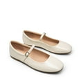 thumbnail image 4 of Women’s Soft Square Toe Mary Jane Ballerina Flats with Adjustable Ankle Strap, 4 of 5
