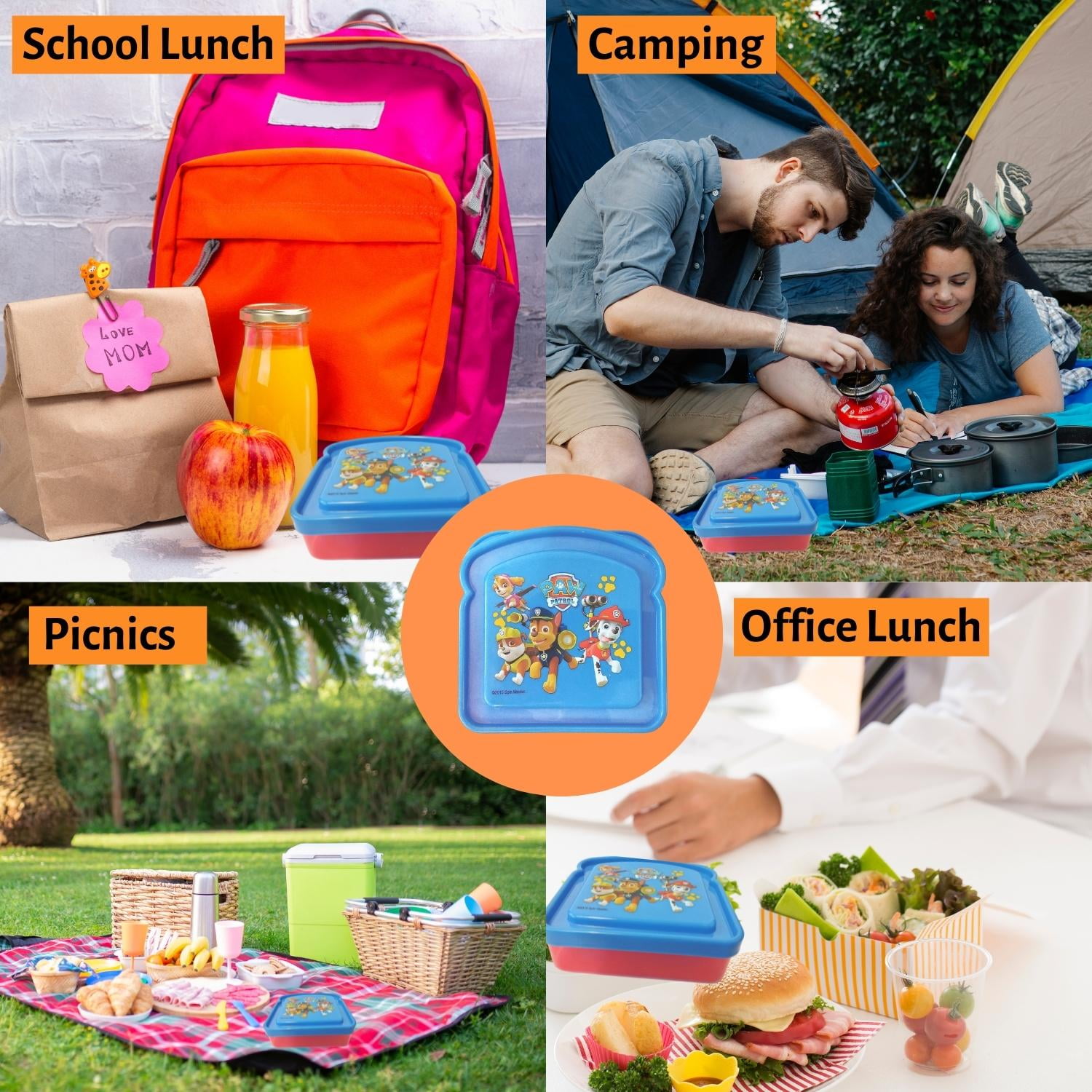 Boîte à Déjeuner Paw Patrol En Plastique Sans BPA - Jolie Boîte étanche Portable - Pour Enfants, Adolescents, Garçons Et Filles - Bureau, école, Camping, Randonnée