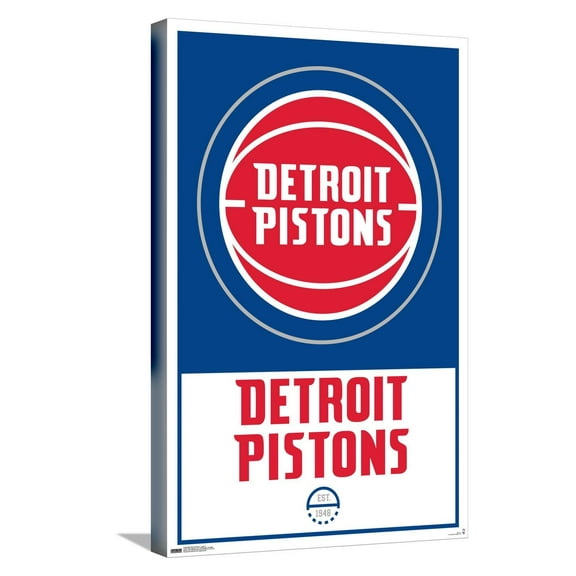 NBA Detroit Pistons - Logo 21 Canvas Wall Poster, 14.725" x 22.375"