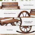 thumbnail image 4 of Outsunny Wood Outdoor Rocking Bench, Wagon Wheel Patio Rocker Loveseat, 4 of 10