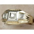thumbnail image 3 of 2 Ct Lab Created Diamond Round Cut Wedding Mens Band Ring 14K Yellow Gold Plated, 3 of 5