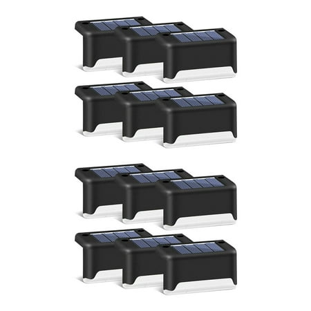 

Black Solar Deck Lights 12 Pack LED Step Lights Fence Lamp Outdoor Lighting for Outdoor Deck Patio (Warm White)