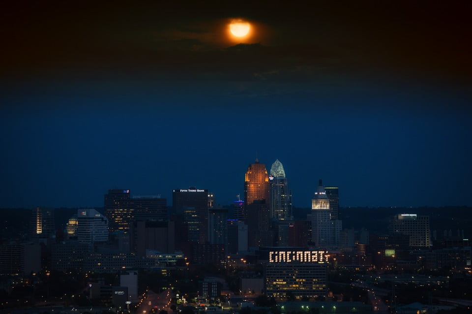 Peel N Stick Poster Of Ohio Evening City Skyline Cincinnati Night Urban Poster 24x16 Adhesive Sticker Poster Print Walmart Com Walmart Com