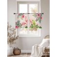 thumbnail image 2 of Pink Flamingos Sheer Curtains 54 Inch Length 2 Panels Set, Summer Tropical Flowers Cactus Wooden Voile Window Treatment Rod Pocket Short Kitchen Curtains Drapes for Bedroom 52"x54"x2, 2 of 7