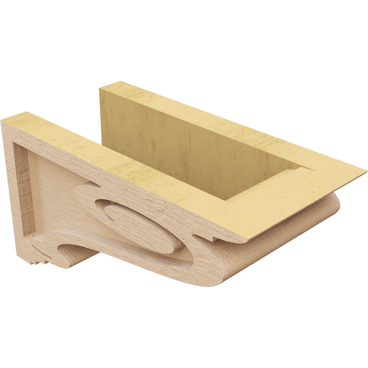 5"W x 10"D x 5"H Wide Scroll Rough Cedar Woodgrain TimberThane Corbel, Primed Tan