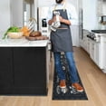 thumbnail image 4 of Black Coffee Theme Kitchen Rugs Set of 2,Cafe Kitchen Rugs and Mats Non Skid Washable,Black Kitchen Runner Rugs with Rubber Backing (Classical-Tea 17"x48"+17"x30"), 4 of 6