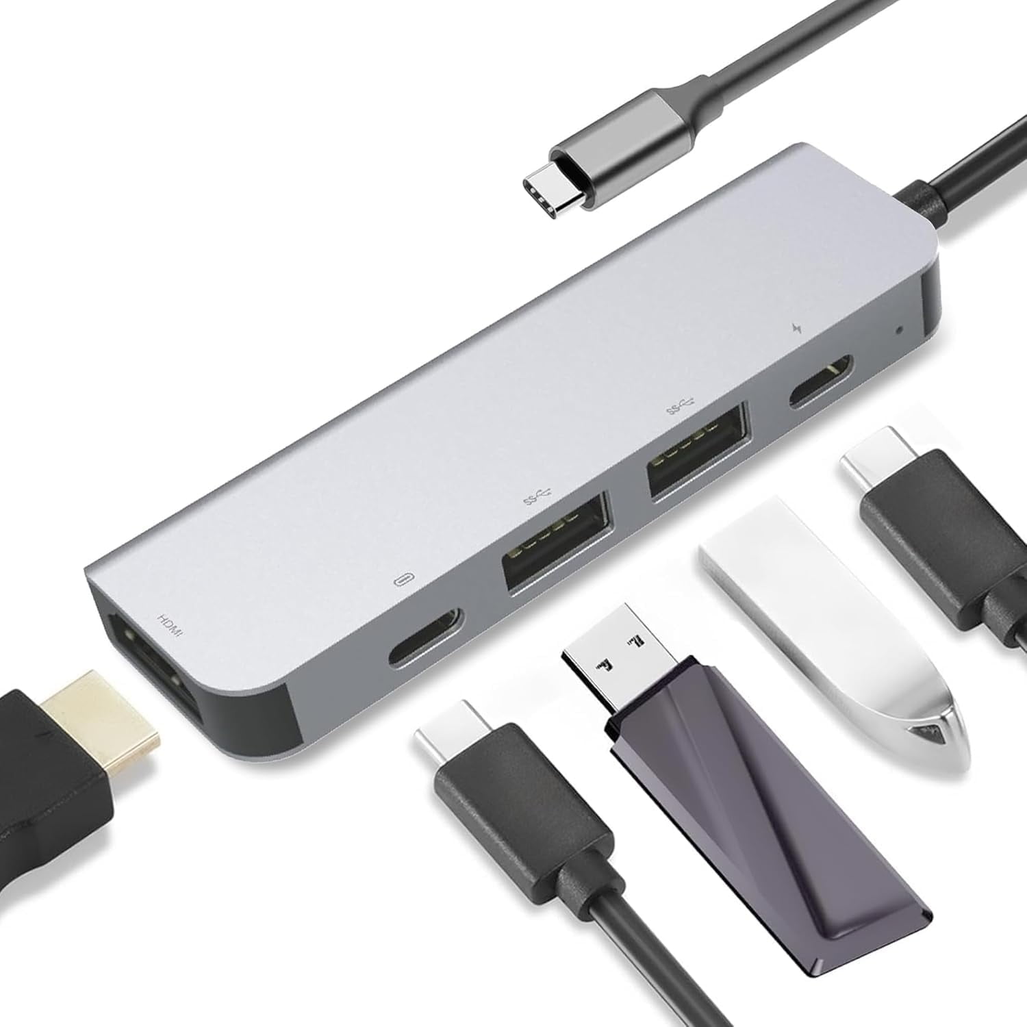 USB Hub - Type C USB Port Hub - Multiple 5 Ports - High Speed USB Hubs for 4K Downloads - Multi USB Port for Laptop