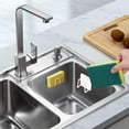 thumbnail image 6 of 2Pcs Sponge Holder for Kitchen Sink，Strong Adhesive Small Sponge Holder，Sink Holder for Brush and Sponge，Premium Rustproof SUS304 Stainless Steel Rust Proof Waterproof (Silver), 6 of 8