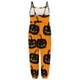 thumbnail image 5 of Odeerbi Toddler Girls Halloween Sleeveless Jumpsuit Strap Romper Kids Comfortable Cute Halloween Print Suspenders Leisure Long Pants Toddler Clothes Orange, 5 of 5
