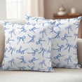 thumbnail image 3 of 2 Pack Outdoor Waterproof Throw Pillow Covers,Watercolor Blue Bow Decorative Square Pillow Case Patio Pillowcases for Chair Couch Sofa 16x16in, 3 of 9