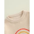 thumbnail image 6 of Suealasg Infant Girl Knit Sweater Birthday Clothes Long Sleeve Rainbow Embroidery Chunky Pullover Sweater 9 12 18 Months Baby Girl Fall Winter Warm Sweater, 6 of 7
