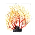 thumbnail image 2 of OULII 2Pcs Plastic Aquatic Plants Coral Tree Shape Lifelike Outlook Orange .4X8.7in, 2 of 4