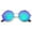 Gold / Green Mirror, variant on sunglassLA Unisex Women's Full Metal Cut Out Mirror Flat Lens Round Cat Eye Sunglasses (Gold / Orange Mirror) - 55mm