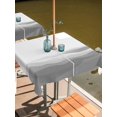 thumbnail image 6 of Outdoor Tablecloth with Umbrella Hole, Grey Ombre Spillproof Waterproof Outdoor Table Cover, Summer Minimalist Ocean Waves Patio Tablecloths for Party/Garden/Picnic, Square 54"x54", 6 of 9