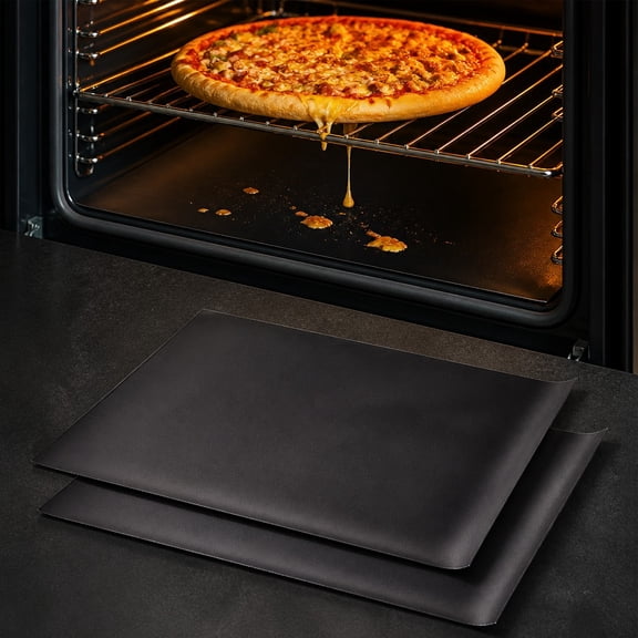 Tutuviw Oven Liners for Bottom of Oven,2 Pcs 16x24" Resuable Thick Heavy Duty Oven Mat Set,Non Stick Oven Mats for Bottom of Electric Oven Toaster Oven Microwave Stove Grill,Easy to Clean