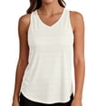 thumbnail image 5 of Miluxas Racerback Workout Tank Tops for Women Split Open Back Athletic Sports T Shirts Sleeveless V Neck Tunic Tank Tops for Gym Yoga Running White, 5 of 7