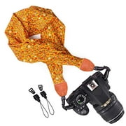 Wolven Soft Scarf Camera Neck Shoulder Strap Belt Compatible with All DSLR/SLR/Digital Camera (DC) / Instant Camera Etc, (Yellow Flower)