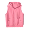 thumbnail image 4 of 2. Fit Sleeveless Hooded for Women Zipper Casual Lightweight Outerwear, 4 of 9
