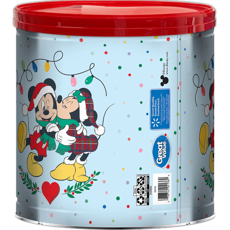 Great Value Holiday Popcorn Tin, Disney Mickey Kiss Lit Design, 3 Flavors, 21 oz