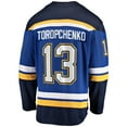 thumbnail image 3 of Men's Fanatics Alexey Toropchenko Blue St. Louis Blues Home Breakaway Jersey, 3 of 3