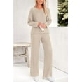 thumbnail image 5 of PRETTYGARDEN Women's 2 Piece Lounge Sets Ribbed Knit Long Sleeve V Neck Pullover Tops Wide Leg Pants Spring Fall Outfits, 5 of 9