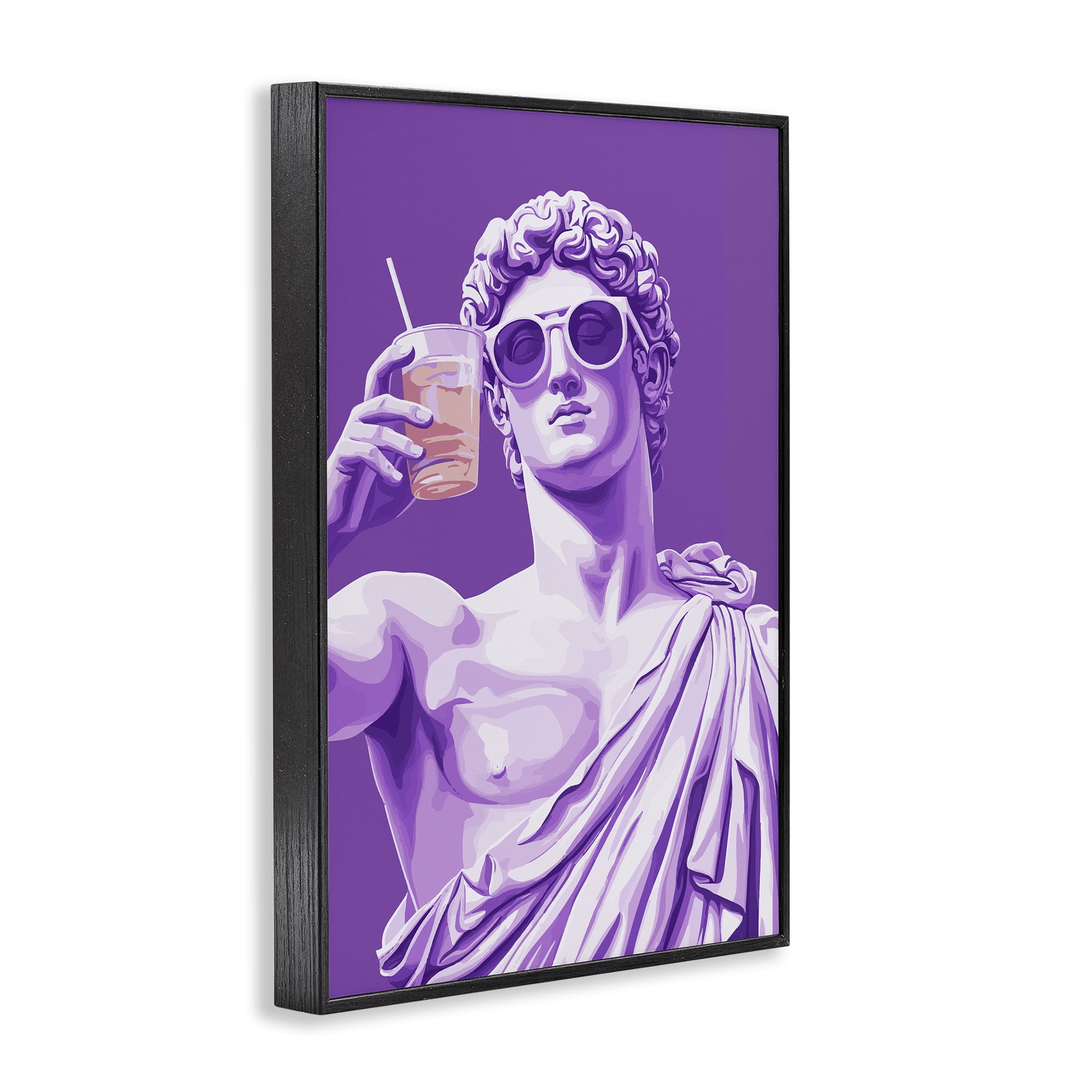 Stupell Industries Greek Statue Cheers Black Framed Giclee Art, design by Andreas Magnusson