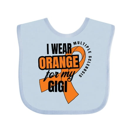 

Inktastic I Wear Orange For My Gigi Multiple Sclerosis Awareness Gift Baby Boy or Baby Girl Bib
