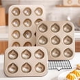 thumbnail image 4 of Baking Cake Mold Pan Chestnut Non Stick Cake Household Baking Baking Pan Three Snack for Oven, 4 of 9
