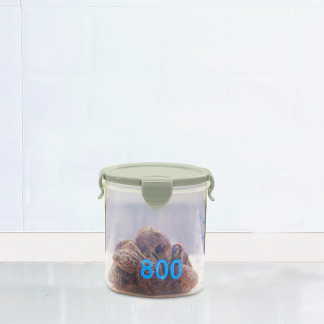 Bocaux de Rangement Ronds Gradués Bocaux Scellés Bocaux en Plastique pour Cuisine avec Couvercles Bocaux à Collation Bocaux de Rangement pour Grains Bocaux de Rangement Bocaux pour Yogourt Fromage Bocaux à Gâteau