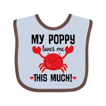 Inktastic My Poppy Loves Me Grandchild Boys or Girls Baby Bib