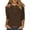 288# Coffee, variant on 3/4 Length Sleeve Tops for Women Crew Neck Casual T Shirts Summer Elbow Sleeve Button Down Shirts Petite Three Quarter Length Blouses Trendy Solid Color Clothes Dark Green 3XL