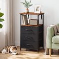 thumbnail image 2 of Ktaxon Nightstand with 3 Drawers End Table Bedside Table Furniture for Bedroom, Living Room, Brown & Black, 2 of 10