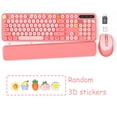 thumbnail image 2 of Wireless Keyboard and Mouse - Cute Typewriter Keyboard with Detachable Wrist Rest, Retro Round Keycaps, Foldable Legs, 2.4GHz Full-Size Keyboard Combo for, 2 of 9