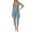 Blue, variant on Women's Sleeveless Yoga Jumpsuit - Breathable Mesh Design for Workouts & Outdoor Activities