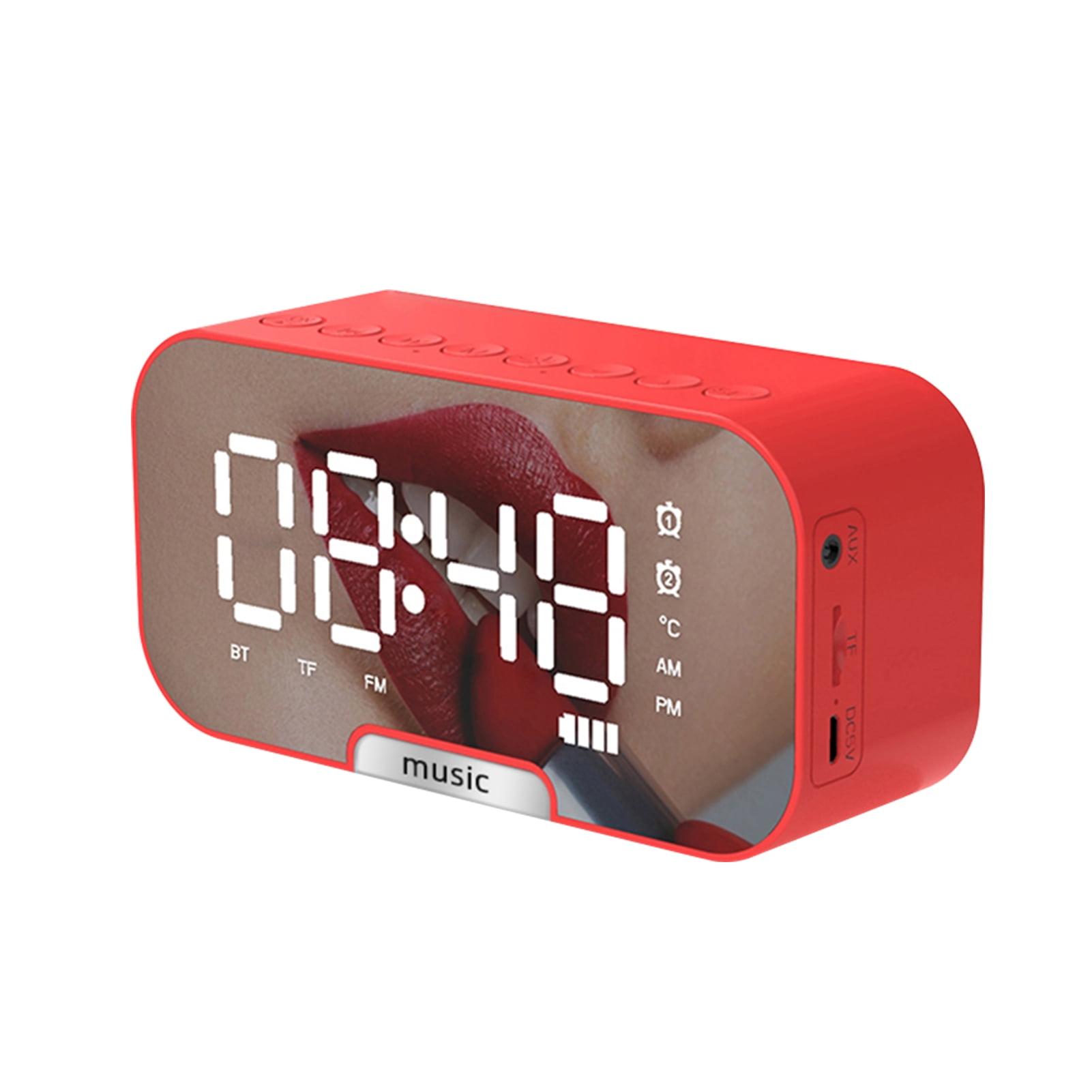 Digital Mirror Surface Alarm Clock with BT Speaker & & Temperature