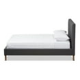 thumbnail image 3 of Baxton Studio Valencia Mid-Century Modern Dark Gray Fabric King Size Platform Bed, 3 of 10