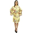 thumbnail image 4 of Bimba Women Cotton Printed Short Robe Getting Ready Bridesmaid Robes Coverup, 4 of 6