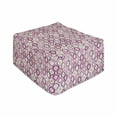 thumbnail image 1 of Geometric Rectangle Pouf, Doodle Style Ornamental Leaf Vibrant Color Scheme Abstract Art, Under Desk Foot Stool for Living Room Office Ottoman with Cover, 25", Purple Pink Olive Green, by Ambesonne, 1 of 4