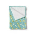 thumbnail image 2 of Rain Soft Flannel Fleece Throw Blanket, Graphical Rainy Season Scene of Raindrops and Scattered Umbrellas, Cozy Plush for Indoor and Outdoor Use, 50" x 60", Seafoam Khaki, by Ambesonne, 2 of 5