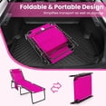 thumbnail image 6 of Lounge Chairs for Outside, Extra High Folding Beach Tanning Lounger with 4-Level Adjustable Backrest, 2-Level Footrest & Removable Pillow, Sunbathing Lounge for Patio, Lawn, Poolside (2, Pink), 6 of 17
